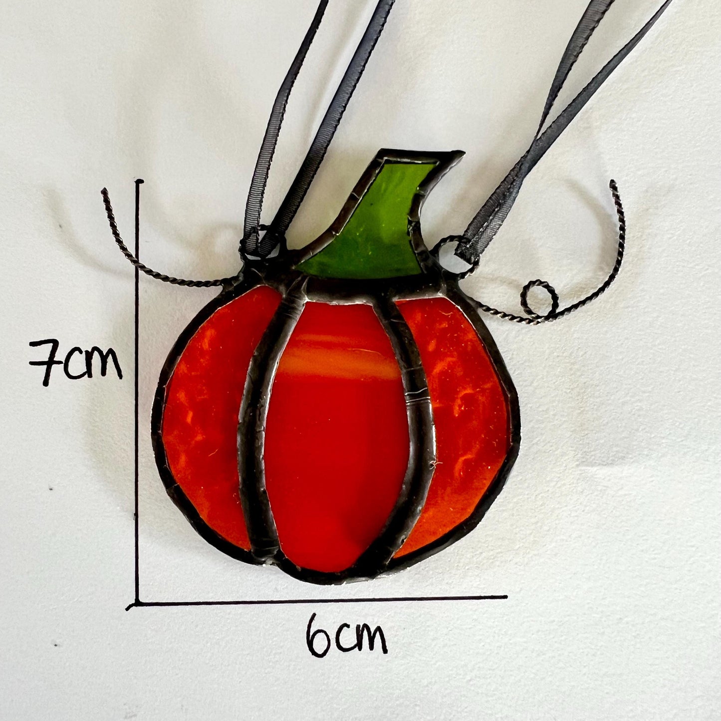 Stained Glass Pumpkin Suncatcher: Halloween Ornament/Decoration