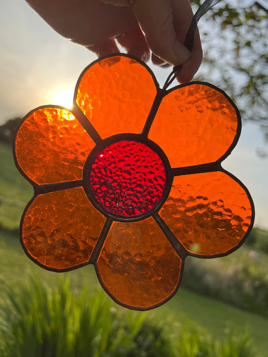 Delightful Daisy Stained Glass suncatcher