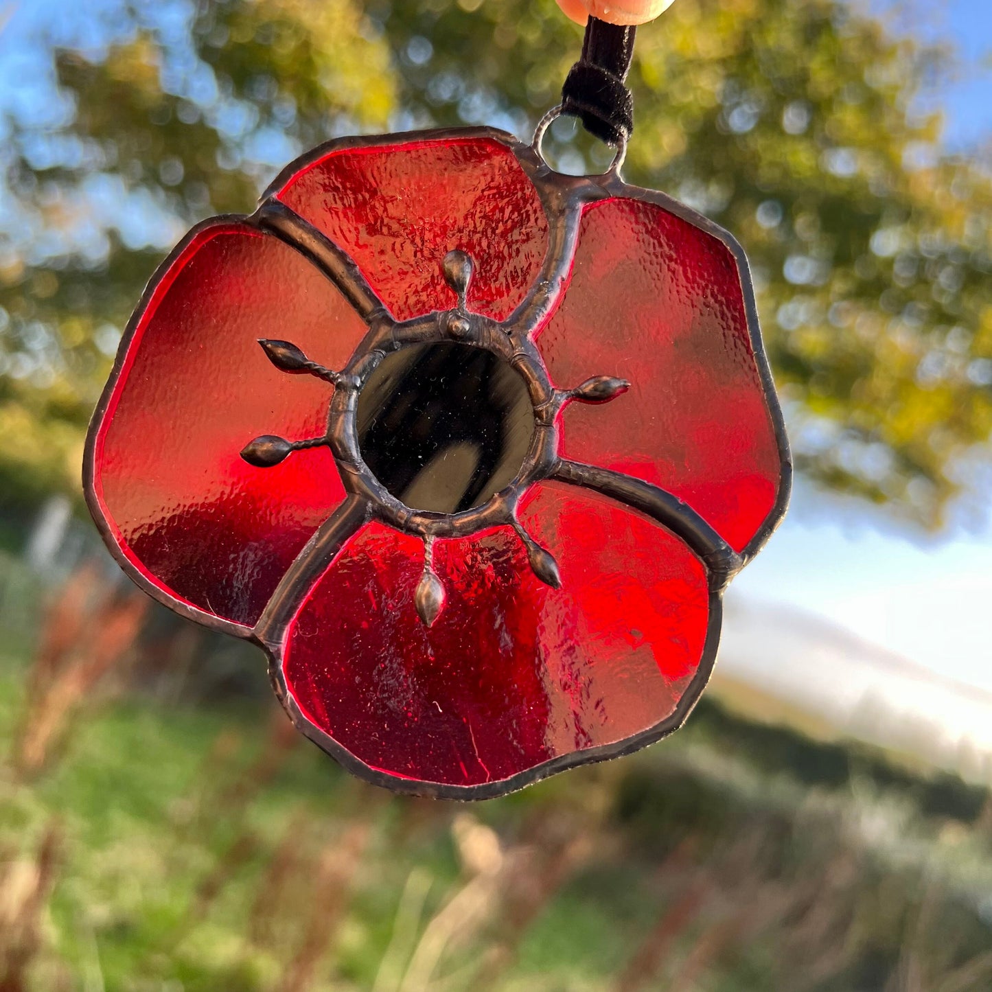 Stained glass Poppy suncatcher … Remembrance Poppy